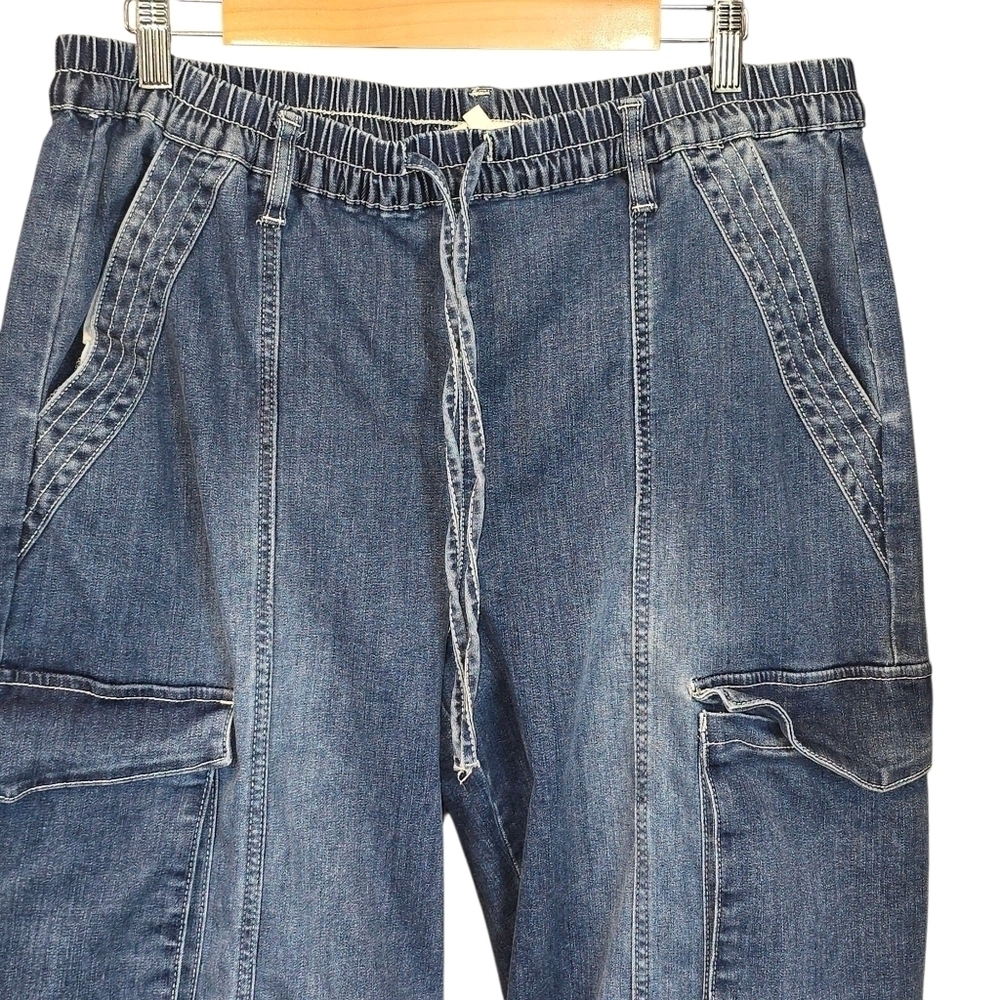 Madden NYC Wide Leg Cargo Drawstring Waist Skater Jeans Size XL - Picture 5 of 14